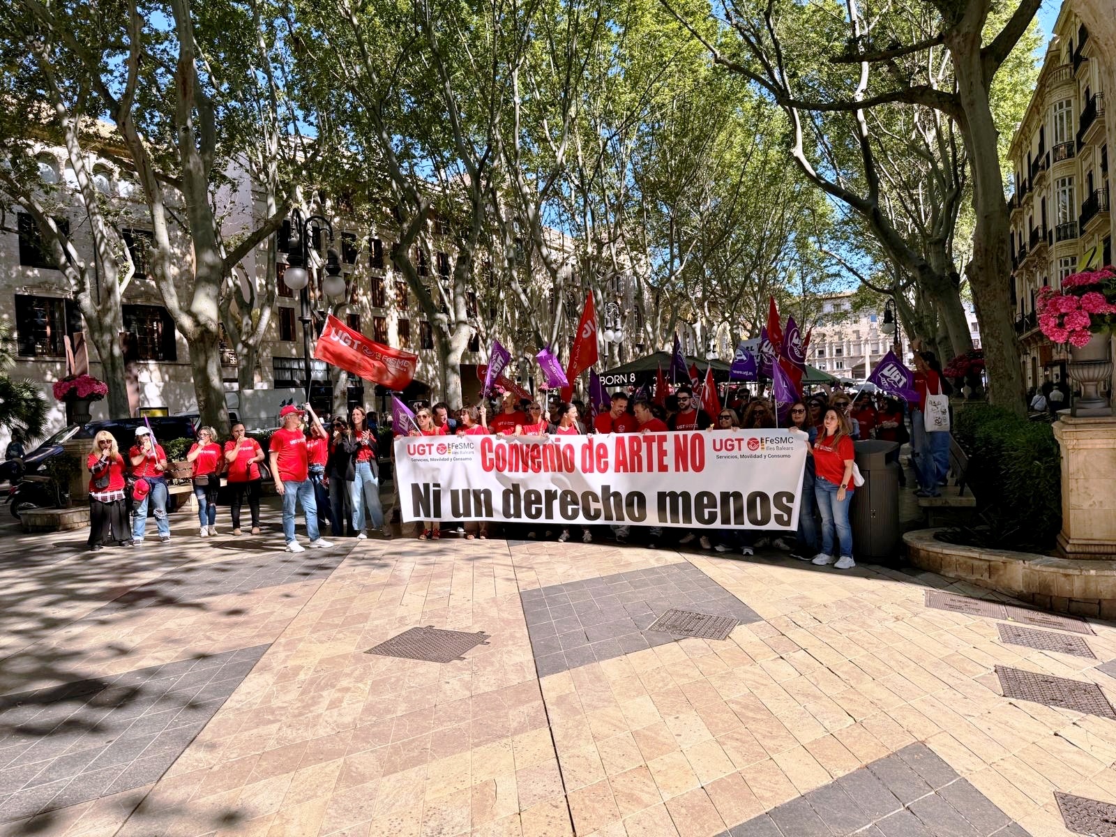 Imagen de una protesta contra el preacuerdo estatal de comercio firmado por Fetico y CCOO