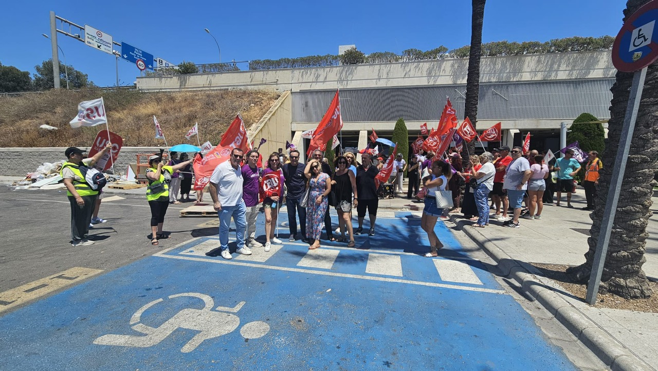 Protesta del personal de Duty Free en el aeropuerto de Palma. 