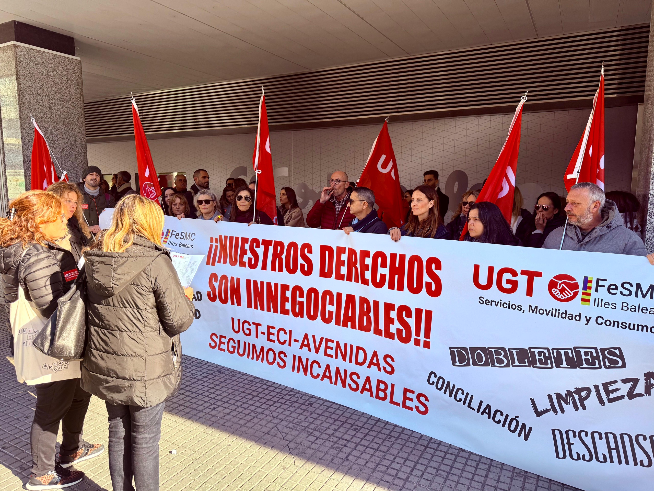 Imagen de la protesta de El Corte Inglés de Avenidas